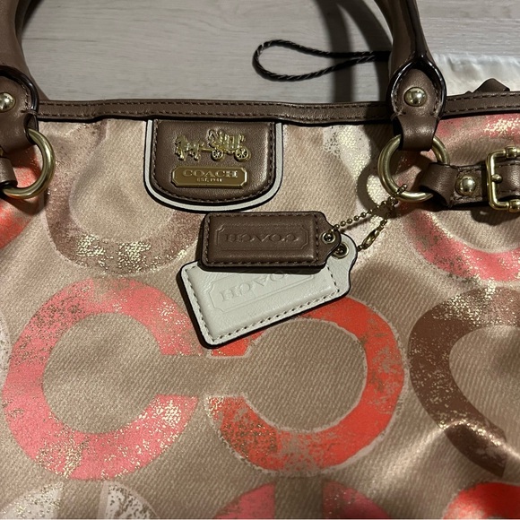 Coach Madison Metallica Op Art Carryall Leather Signature Shoulder Bag - Picture 2 of 10